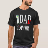 Vater von 2 Jungen 1 Mädchenvater oder Großvater v T-Shirt (Vorderseite)