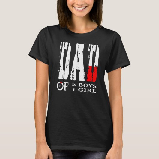 Vater von 2 Jungen 1 Mädchenvater oder Großvater v T-Shirt (Vorderseite)