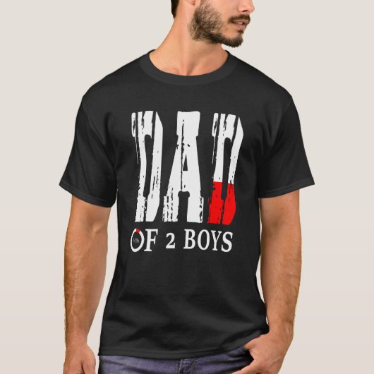 Vater von 2 Jungen Vater oder Großvater von 2 Kind T-Shirt (Vorderseite)