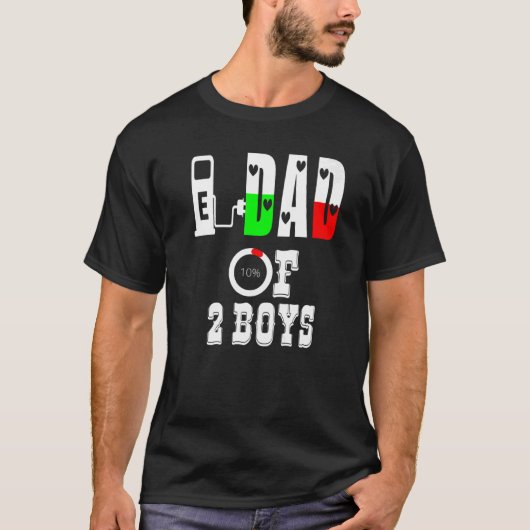 Vater von 2 Jungen Vater oder Großvater von 2 Kind T-Shirt (Vorderseite)
