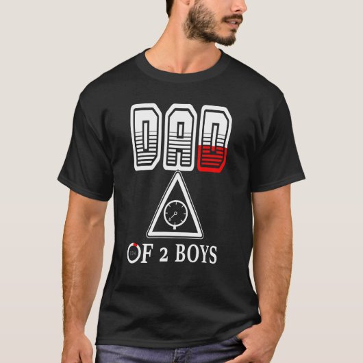 Vater von 2 Jungen Vater oder Großvater von 2 Kind T-Shirt (Vorderseite)