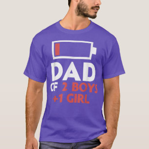 Vater von 2 Jungs & 1 Mädchenvater von zwei Söhnen T-Shirt