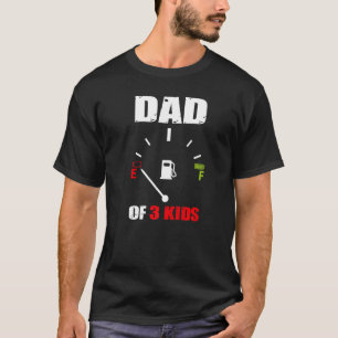 Vater von 3 Kindern Vintage-Vater Batterie leer Va T-Shirt