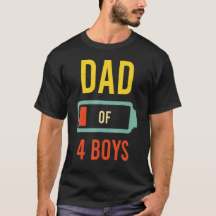 Vater von 4 Jungen mit niedrigem Akku Vintager Vat T-Shirt
