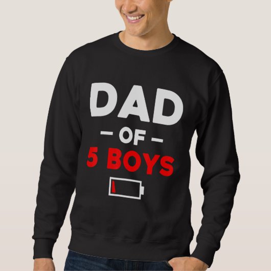 Vater von 5 Boys mit niedrigem Akku Sweatshirt (Vorderseite)