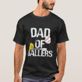 Vater von Ballern Vater von Baseball und Softball T-Shirt (Vorderseite)