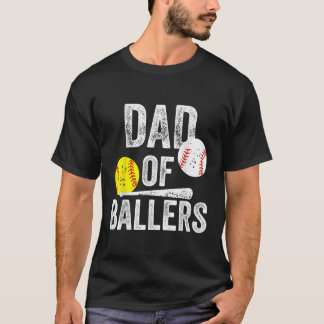 Vater von Ballers Funny Vater von Baseball und Sof T-Shirt