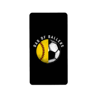 Vater von Ballers Pater Son Softball Soccer Player Adressaufkleber