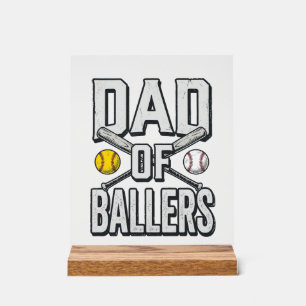 Vater von Ballers Softball und Baseball Vintage-Sh Acrylschild