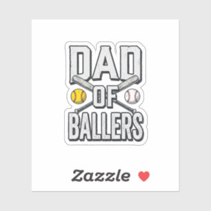 Vater von Ballers Softball und Baseball Vintage-Sh Aufkleber
