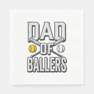 Vater von Ballers Softball und Baseball Vintage-Sh Serviette