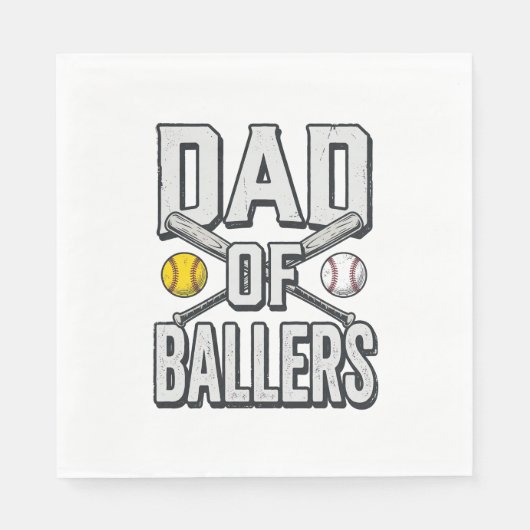 Vater von Ballers Softball und Baseball Vintage-Sh Serviette (Vorderseite)