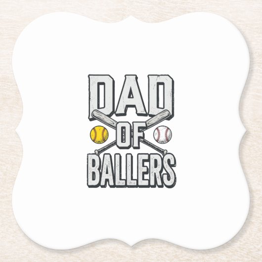 Vater von Ballers Softball und Baseball Vintage-Sh Untersetzer (Vorderseite)