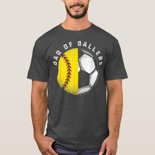 Vater von Ballspielern Vater-Sohn-Softball-Fußball T-Shirt