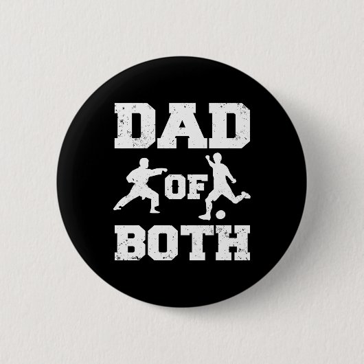 Vater von beiden lustigen Karate-Fußball-Vater Button (Vorderseite)