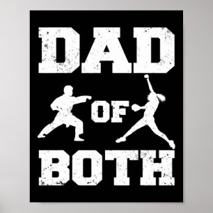 Vater von beiden lustigen Karate Softll Vater Poster