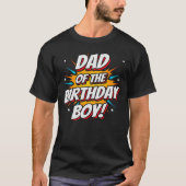 Vater von Birthday Boy Superhero Comic Comic Party T-Shirt (Vorderseite)