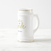 Vater von Bride Gift Name Black Gold Typografie Bierglas (VorderseiteRechts)