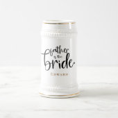 Vater von Bride Gift Name Gold schwarze Typografie Bierglas (Mittel)