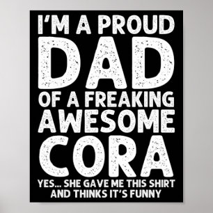 Vater von Cora Geschenk Vatertag Witzig Personalis Poster