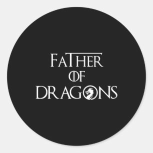 Vater von Dragons Shirt Väter Tag Bestes Geschenk Runder Aufkleber