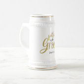 Vater von Gabe Name schwarzen Gold Typografie Bierglas (Vorderseite Links)