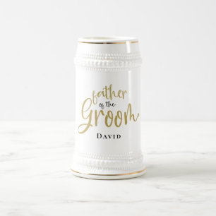 Vater von Gabe Name schwarzen Gold Typografie Bierglas