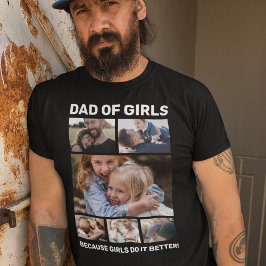 Vater von Girls Foto Collage T-Shirt