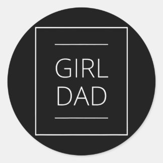 Vater von Girls Outfit Proud New Girl Vater Runder Aufkleber