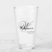 Vater von Groom Geschenk Moderne Monogramm Name Bi Glas (Vorderseite)
