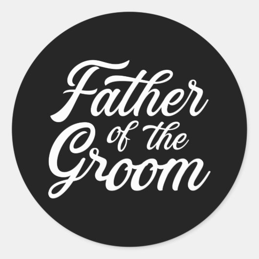 Vater von Groom Papa Geschenk Hochzeit oder Bachel Runder Aufkleber (Vorderseite)