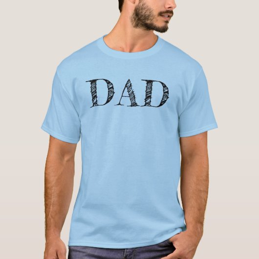 Vater von Kindern gezeichnet T-Shirt (Vorderseite)