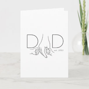 Vater von Kindern Minimale Linienkunst Vater Kind Karte