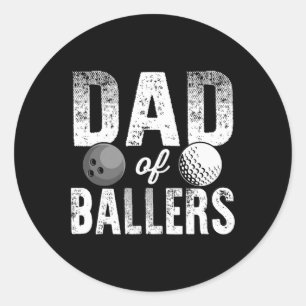 Vater von Llers Golf Bowling Vater Bod Runder Aufkleber