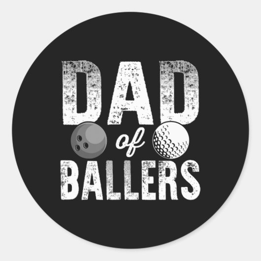 Vater von Llers Golf Bowling Vater Bod Runder Aufkleber (Vorderseite)