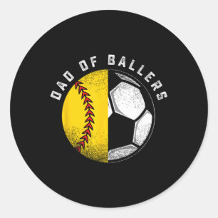 Vater von Llers Vater-Sohn-Softball-Spieler-Traine Runder Aufkleber
