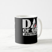 Vater von Mädchen Ausgezählte Hashtag Mädchen Vate Kaffeetasse (VorderseiteRechts)