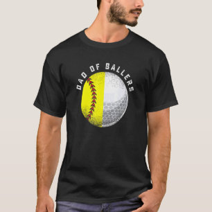 Vater von Son Daughter Kids Golf Softball Player T-Shirt