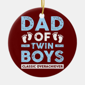 Vater von Twin Boys Classic Übererfüller Funny Twi Keramik Ornament