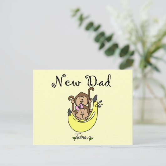 Vater von Twins Boy and Girl Tshirts and Gifts Postkarte (Stehend Vorderseite)