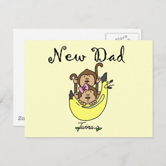 Vater von Twins Boy and Girl Tshirts and Gifts Postkarte (Vorne/Hinten)
