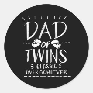 Vater von Twins übererfüllte Eltern Runder Aufkleber