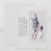 Vater von Wasserfarben und Kinder Kostenvoranschla Einladung (Vorne/Hinten)