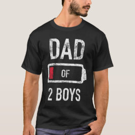 Vater von zwei Boys mit niedrigem Akku T-Shirt