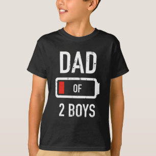 Vater von zwei Jungen Low-Batterie Geschenk für de T-Shirt