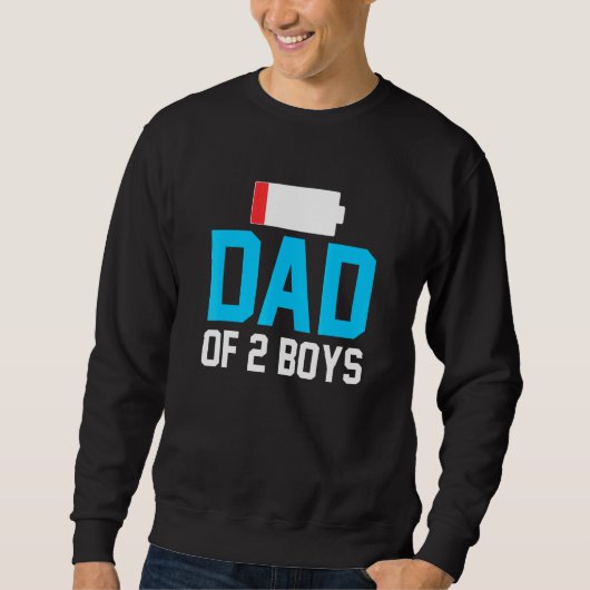 Vater von zwei Jungen mit niedrigem Akku müde Vate Sweatshirt (Vorderseite)