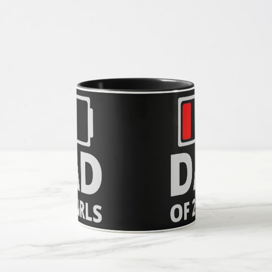 Vater von zwei Mädchen Funny Vathers Day oder Gebu Tasse (Zentrum)