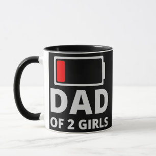 Vater von zwei Mädchen Funny Vathers Day oder Gebu Tasse