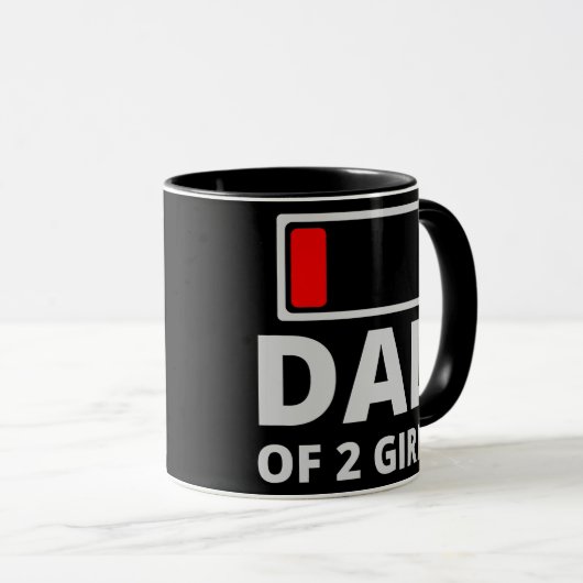 Vater von zwei Mädchen Funny Vathers Day oder Gebu Tasse (VorderseiteRechts)