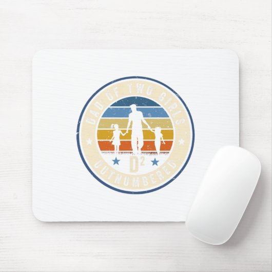 Vater von zwei Mädchen mit der Auszählung D2 Squar Mousepad (Mit Mouse)